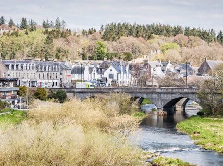 Ellon, Aberdeenshire image of the town including bridge and river